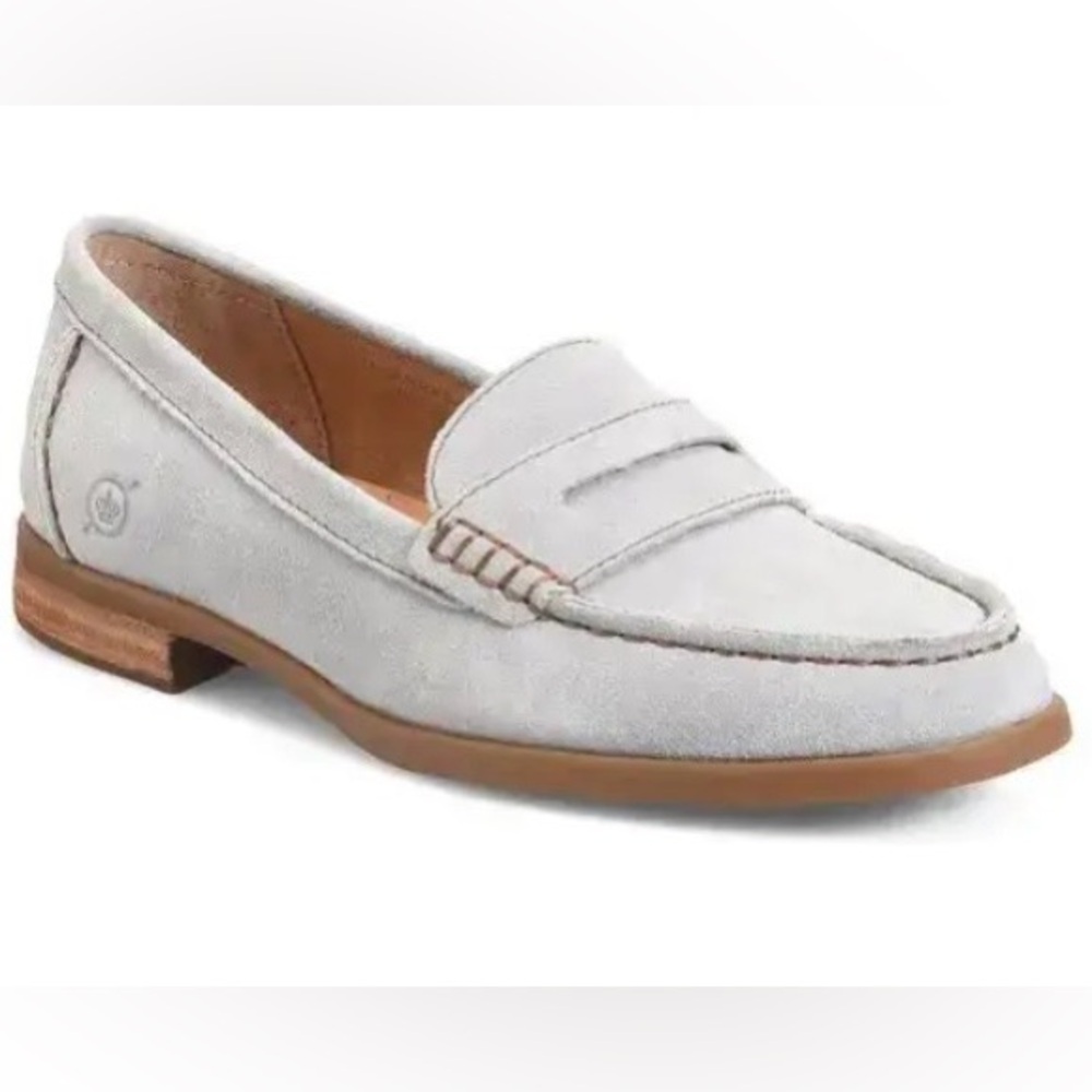 Born Bly Penny Loafer - Grey Suede Size 8.5 Medium
